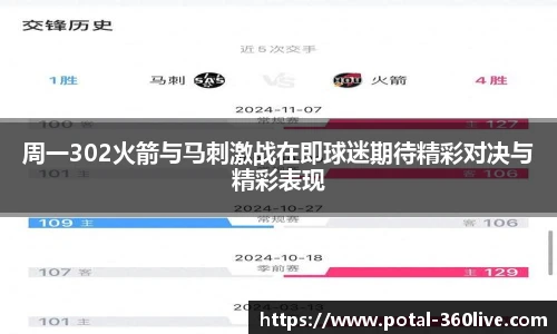 周一302火箭与马刺激战在即球迷期待精彩对决与精彩表现